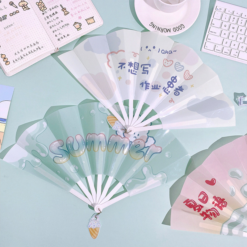 Promotional Customized round PP hand fan