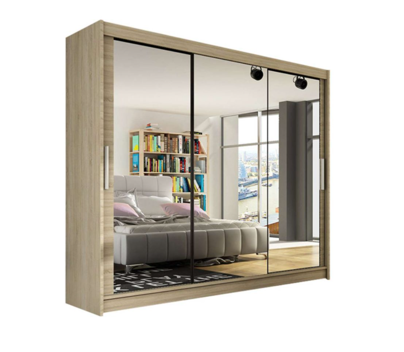 3 doors wardrobe designs modern portable sliding doors wardrobe with mirror