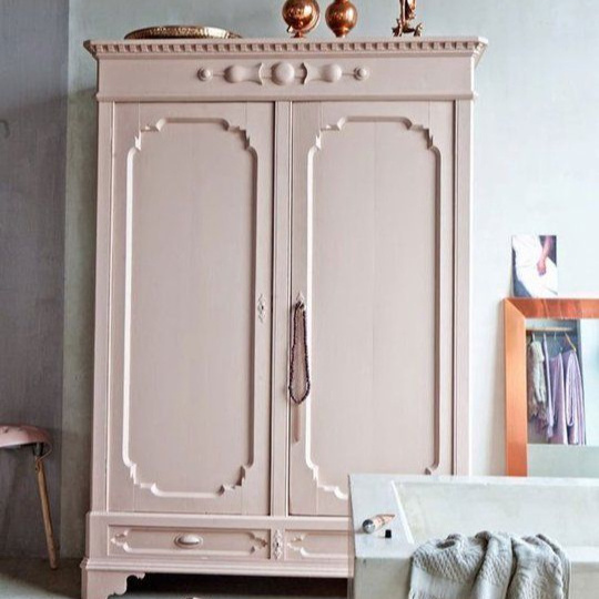 Customized barbie pink solid wood wardrobe for children and adult closet