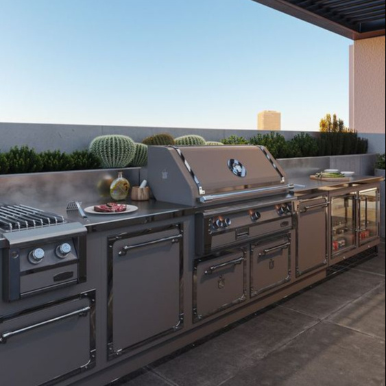 Australian Outdoor Gas Grill Customized Outdoor Kitchen 304 Stainless Steel Smart Kitchen Cabinets Manufacturer