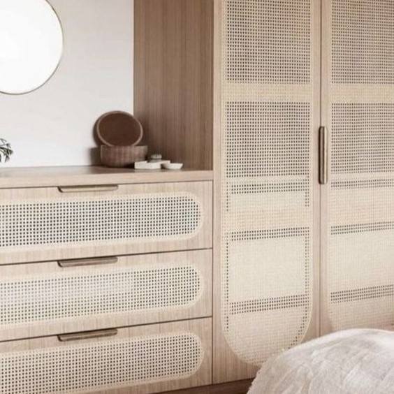 Rattan Closet For Bedroom  Melamine Chipboard Tall Contemporary Wardrobe Cabinets