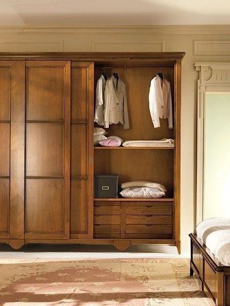 Customized armoire modern Cherry Wood and economical solid wood wardrobe for bedroom furniture