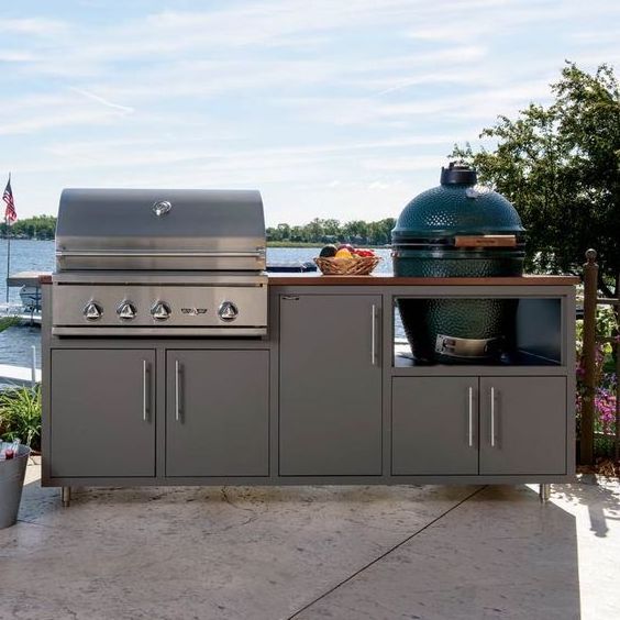 Modern Design Outdoor BBQ Modular Stainless Steel Kitchen Cabinet Simple Cupboard