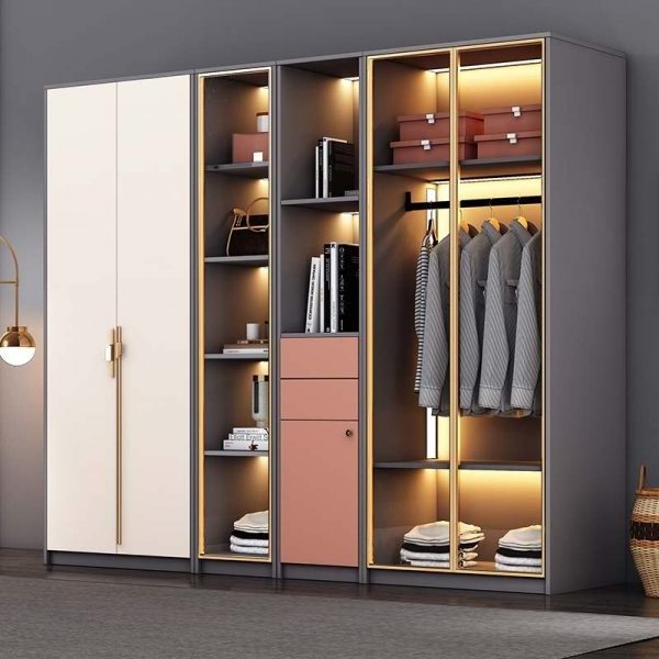 Modern portable folding glass clothes wardrobe closet