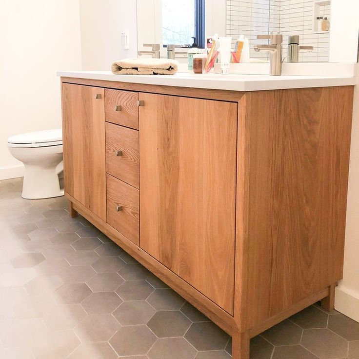 Vanity Bathroom 72 Inch Bathroom Vanity Cabinet wall Mounted Solid Oak Wood Bathroom Vanity With Mirror