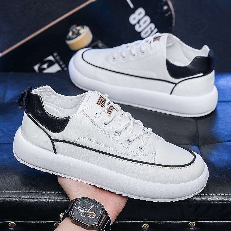 LIPIRA STAR All Pu Leather Men Walking Style Sneakers Casual Shoes British Style Skateboarding Shoes