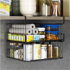 Wholesale High Quality Metal Under Cabinet Shelf Hanging Wire Basket Shelves Undershelf Storage Basket