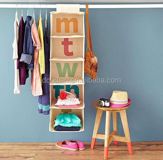 Kids fabric wall shelf hanging closet organizer