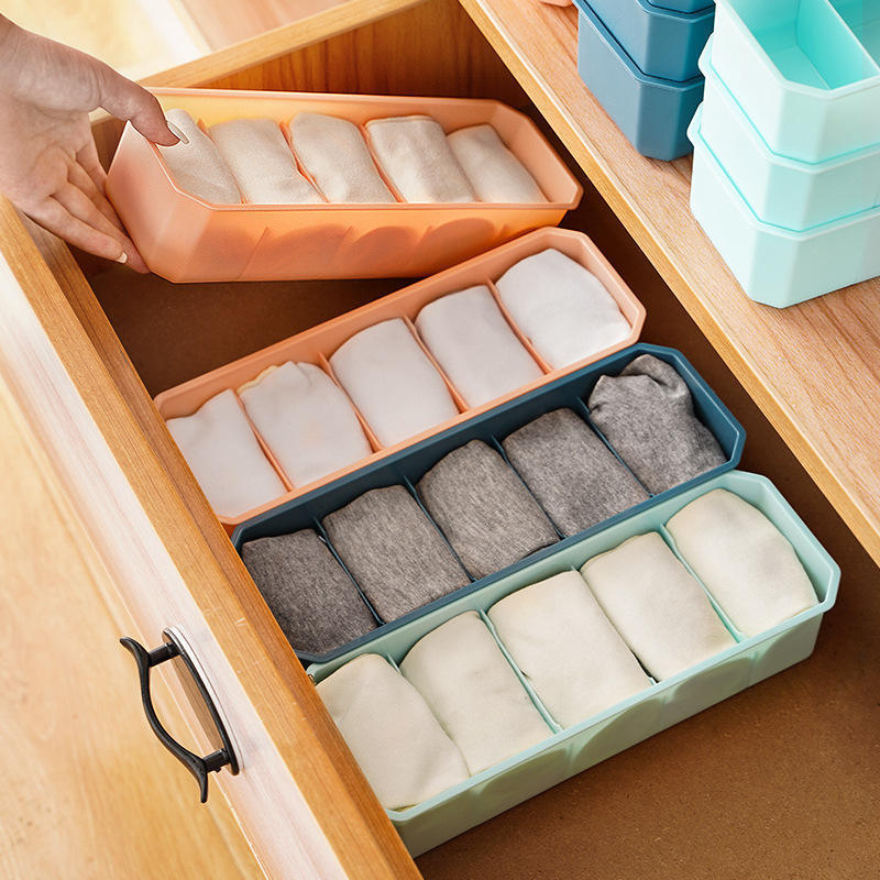 Wholesale Socks Storage Box Underwear Underwear Storage Drawer Divided Organizer Box Bedroom