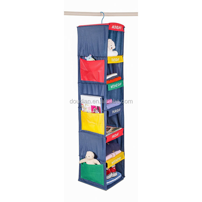 Kids fabric wall shelf hanging closet organizer