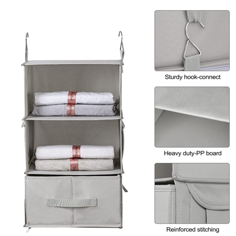 Promotional Storage Organizer Wardrobe Clothes Organizer 6-shelves Hanging Closet Organizer