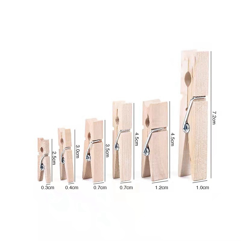 10000pc 7.2cm Wooden Clothes Peg Natural Clothes Drying Hardwood Clothespins for Photo Home Decoration Accessories