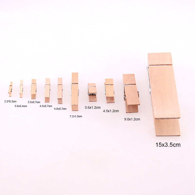 10000pc 7.2cm Wooden Clothes Peg Natural Clothes Drying Hardwood Clothespins for Photo Home Decoration Accessories