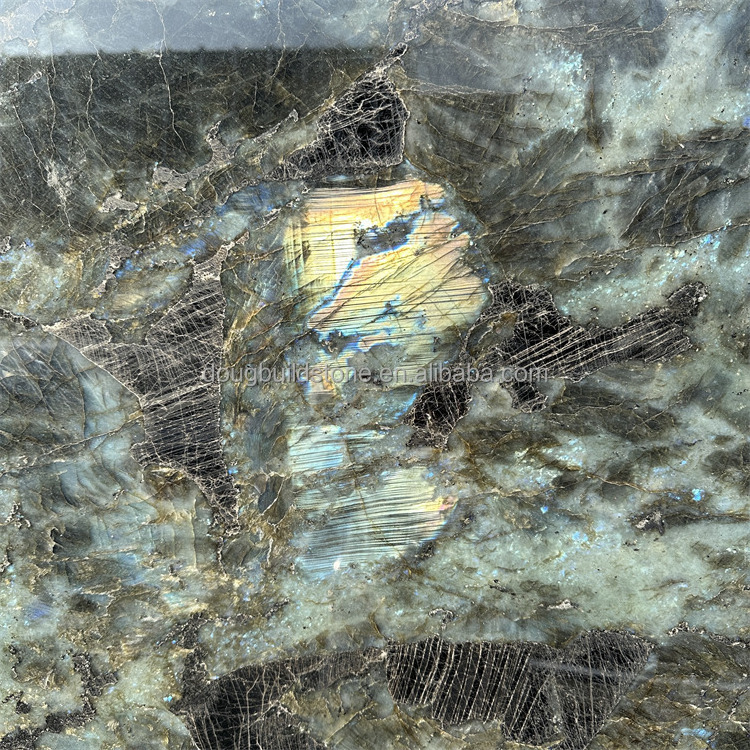 Dougbuild Stone Madagascar Blue River Granite Kitchen Top Bar Top Labradorite Lemurian Blue Granite Slabs