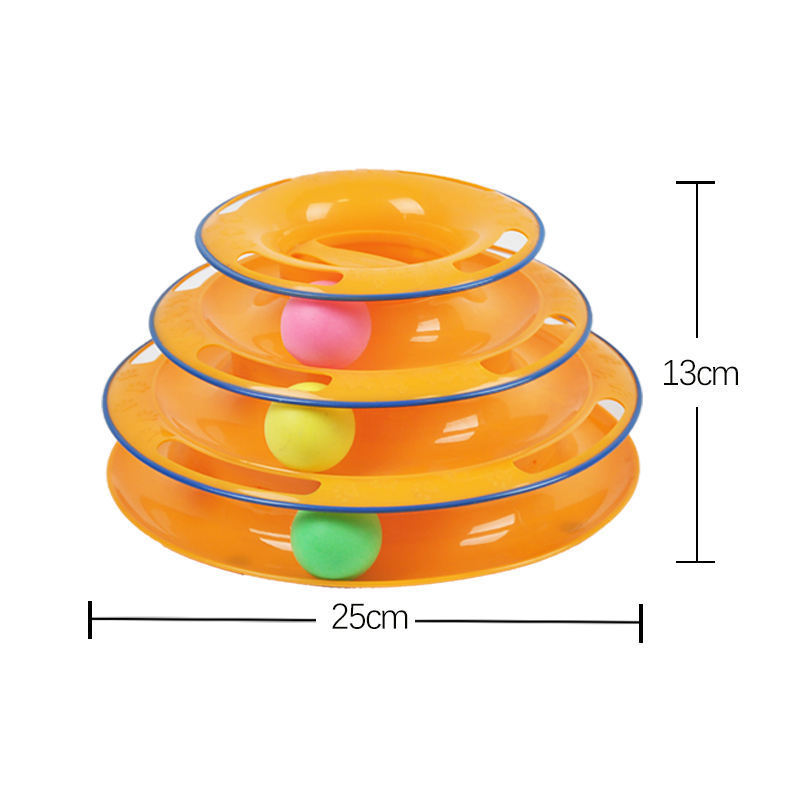 2023 Top Sell Cat Interactive Toys Funny Indoor Cat Turntable Ball Toy Puzzle Colorful Bell Balls Cat Turntable