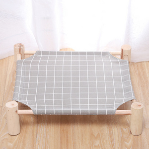 Hot Sale Comfortable Wooden Elevated Pet Bed Washable Canvas Moisture-proof Dog Cat Hammock