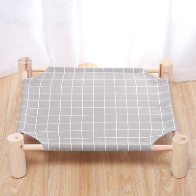 Hot Sale Comfortable Wooden Elevated Pet Bed Washable Canvas Moisture-proof Dog Cat Hammock