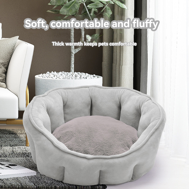 Hot Sale Luxury Large Size Cat Bed Floor Long Plush Pet Bed for Cat Warming Anti-slip Plush Pillow Cat Nest