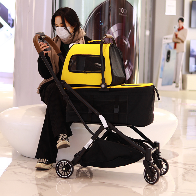 Detachable Pet Baby Stroller for Dog and Cat Foldable 2 in 1 Pet Cart  detachable travel small dog stroller