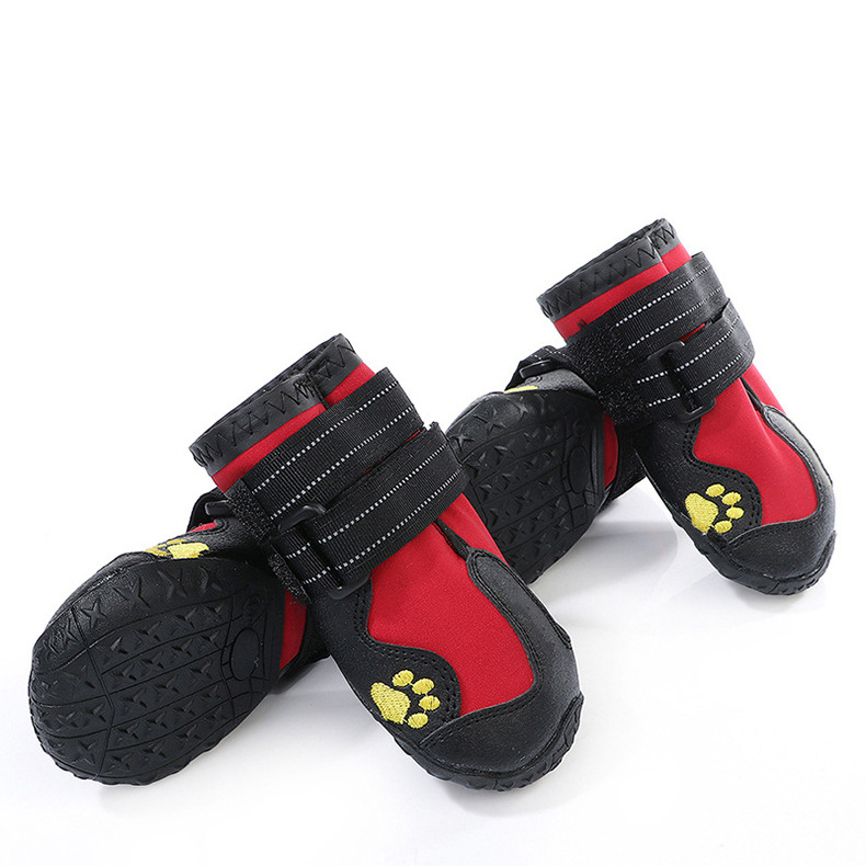 RTS Wholesale Dog Snow Boots Dog Waterproof Shoes With Reflective Stripes Rugged Anti-Slip Sole Converse Dog Waterproof Shoes