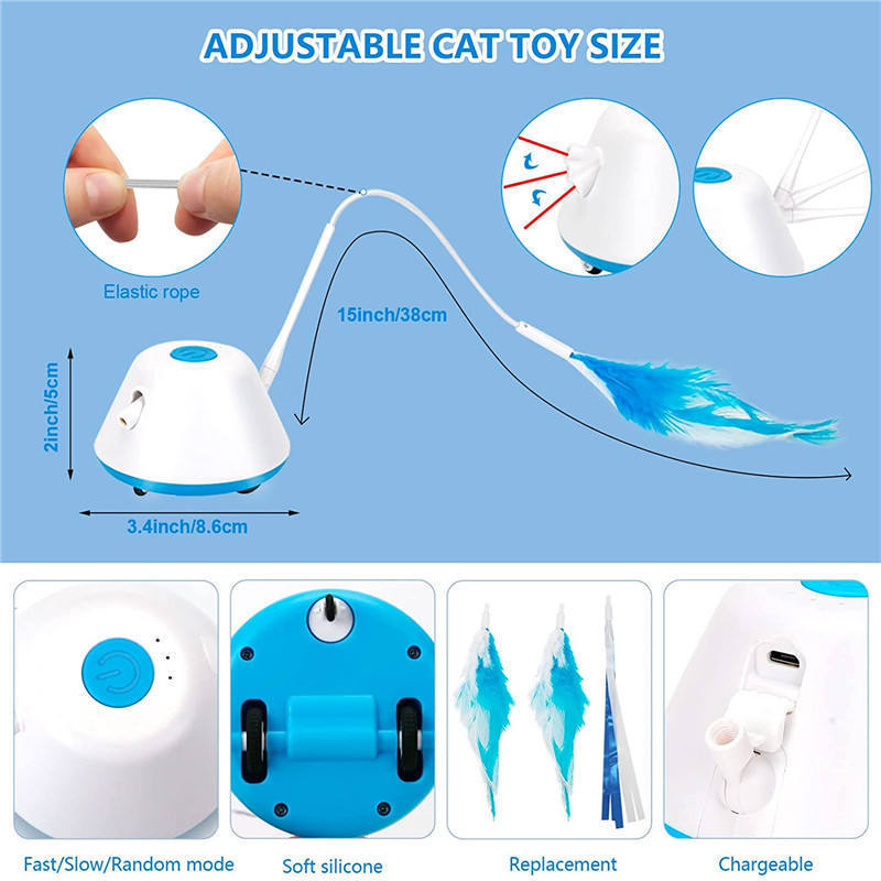 Upgraded Cat Laser Toy Automatic Electric Cat Teasing Toy for Playing Hot Sale Feather Cat Interactive Toy