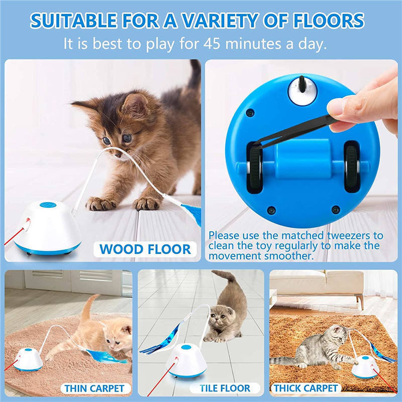 Upgraded Cat Laser Toy Automatic Electric Cat Teasing Toy for Playing Hot Sale Feather Cat Interactive Toy