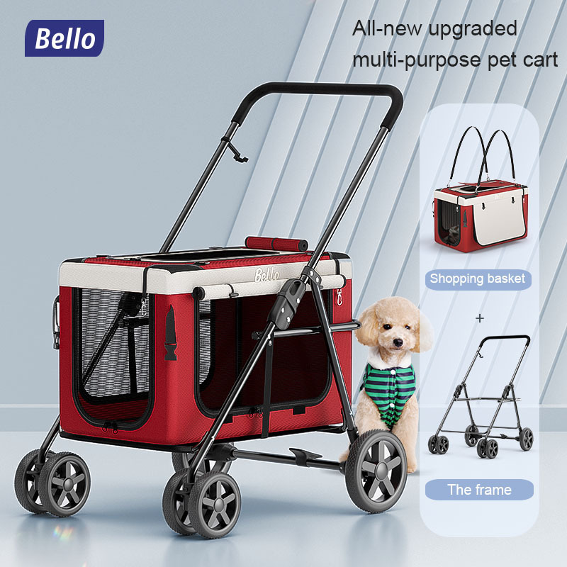 Bello Pet Stroller with Removable Carrier Portable Dog Stroller for Medium Dogs or 2 Small Dogs