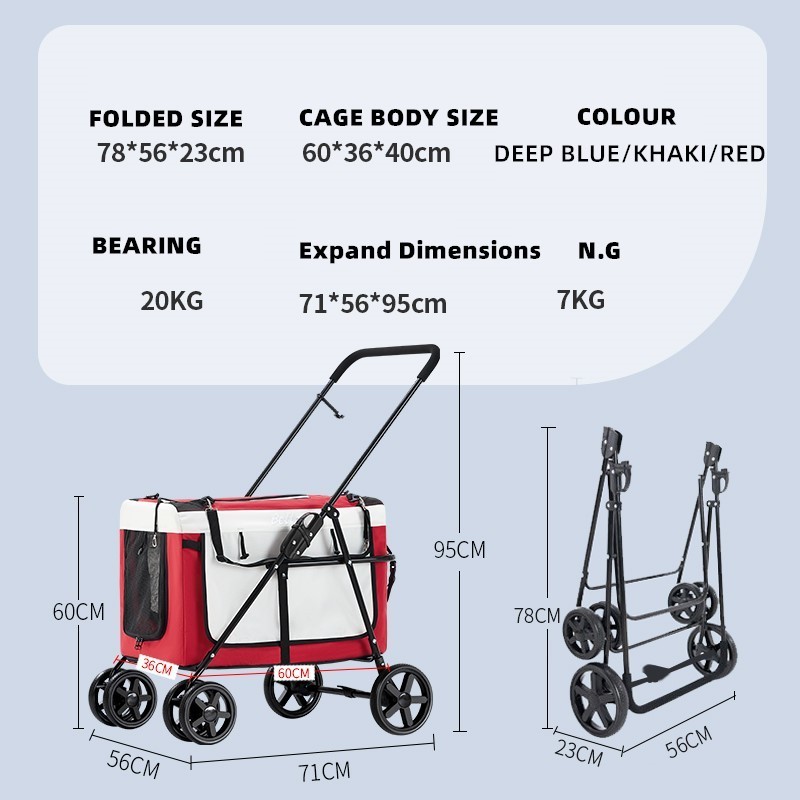 Pet Stroller Small Dog with Detachable Carrier Dog Stroller Travel in Portable Carrier