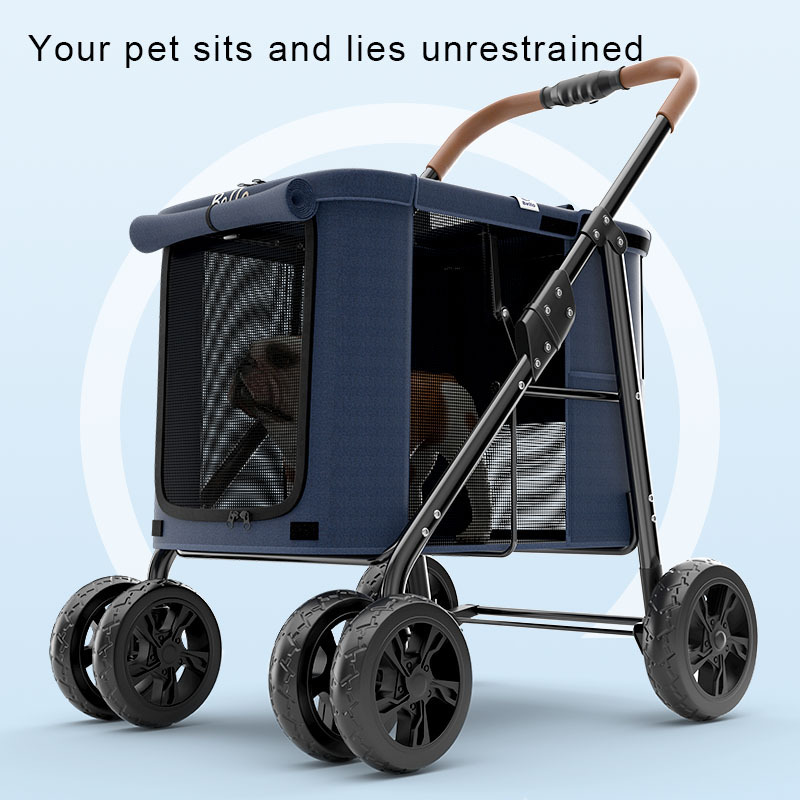 Bello Large Stroller Wagon for Cats One Hand Folding Larger Dog Stroller UK by Easy Folding Pet Stroller for 2 Dogs