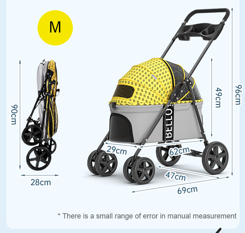 Factory Cheap dog stroller Pet stroller for dogs cats with cup holder