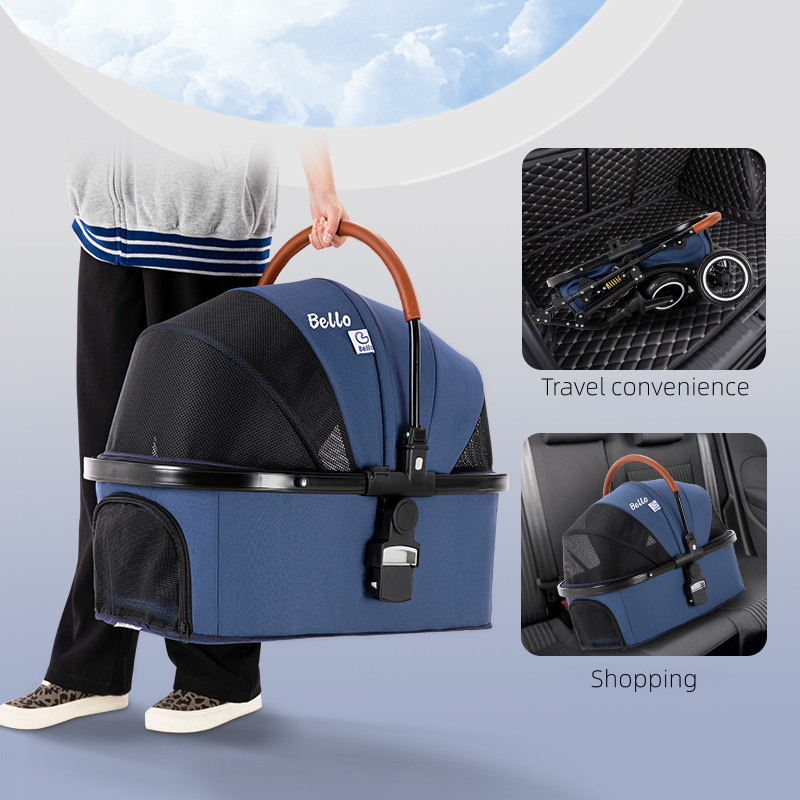 Bello Pet Strollers Outgoing Manufacture Pet Stroller Dog Traveling Stroller for Dogs to Car Trunk