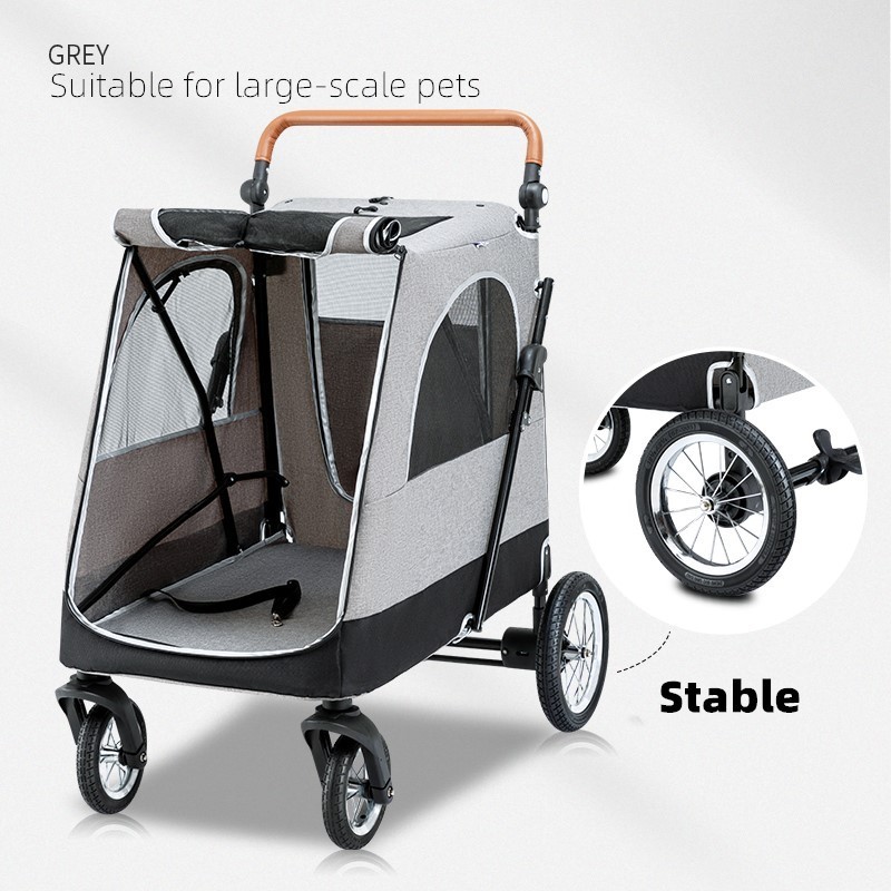 Bello pet stroller Manufacture large for big dog safety outdoor walking travel foldable trolley