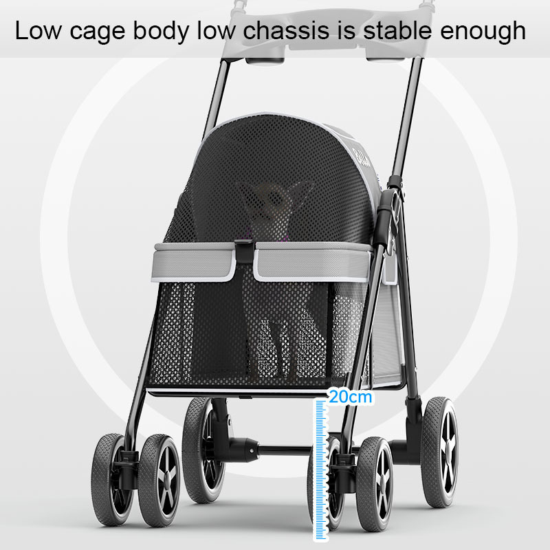 Bello Dog Stroller for Small Dogs Jogging Stroller for Dogs Lightweight Cat Stroller Portable Trolley 4 Wheels