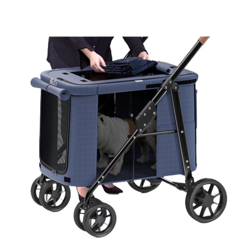 Bello Large Stroller Wagon for Cats One Hand Folding, Larger Dog Stroller UK by Easy Folding, Pet Stroller for 2 Dogs