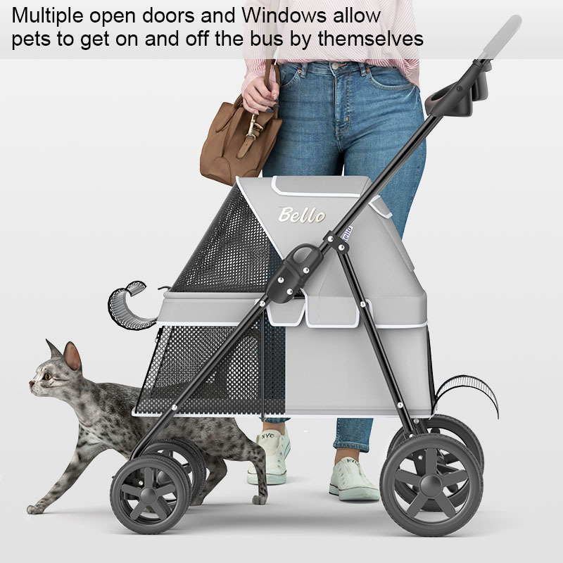 Bello Dog Stroller for Small Dogs Jogging Stroller for Dogs Lightweight Cat Stroller Portable Trolley 4 Wheels