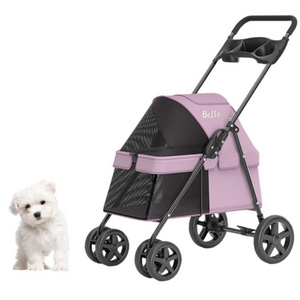 Bello Dog Stroller for Small Dogs Jogging Stroller for Dogs Lightweight Cat Stroller Portable Trolley 4 Wheels