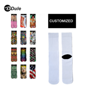 DL-II-1286 sublimation blank socks white sublimation plain socks