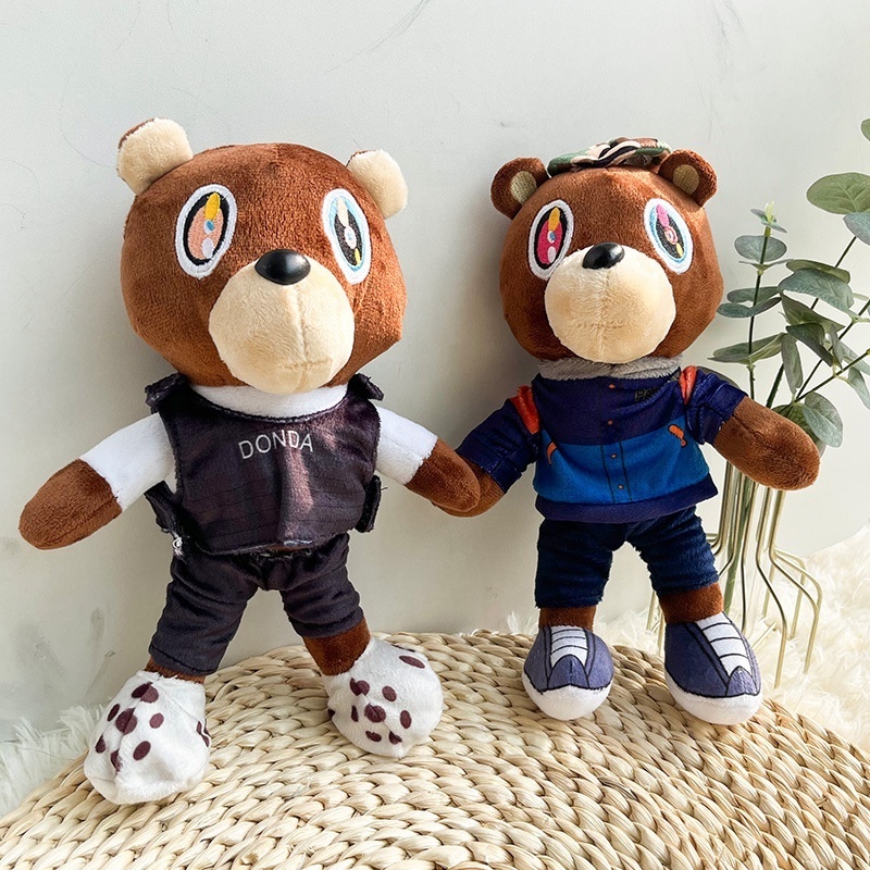 DL1230  Wholesale Kanye Teddy Bear Plush Toy Stuffed Animal Plushie Doll Toys Custom Kanye West Bear For Graduation