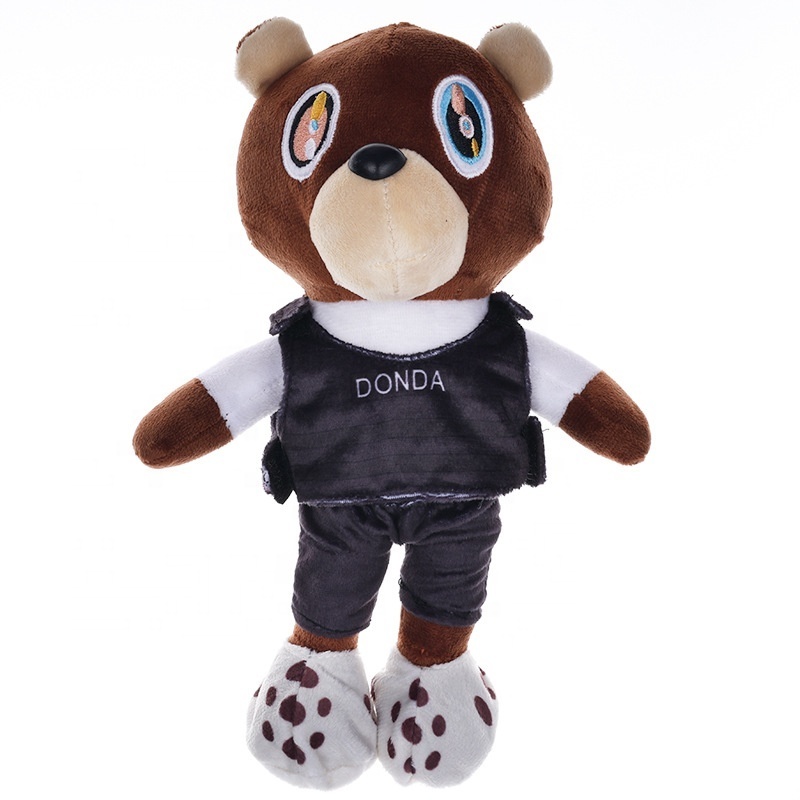 DL1230  Wholesale Kanye Teddy Bear Plush Toy Stuffed Animal Plushie Doll Toys Custom Kanye West Bear For Graduation