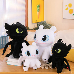 DL210 2024 Toothless Dancing Plush Toy Black White Toothless And Light Fury Dancing Dragon Stuffed Toys Dancing Dragon Plush Toy