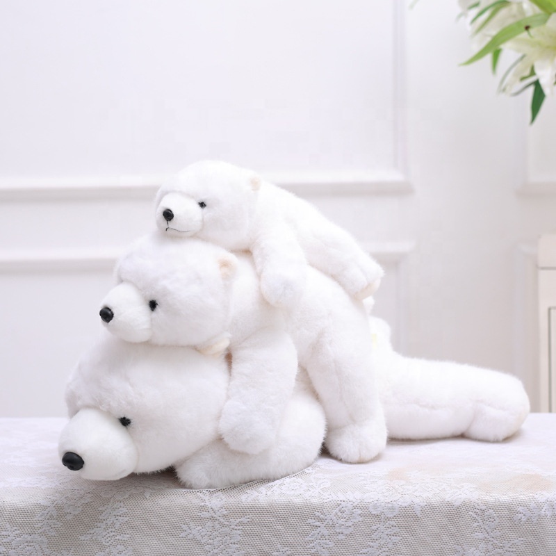 DOULUO Wholesale New Design White Polar Bear plush toy with Scarf stuffed Soft Toy & Plush Polar Bears