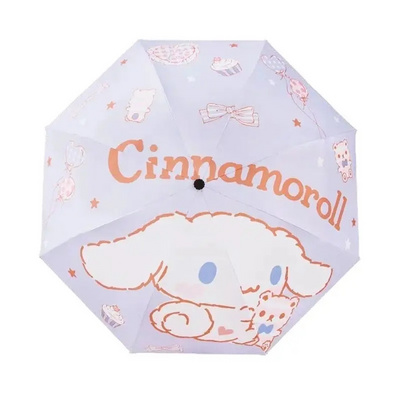 DOULUO Cinnamoroll student automatic sun umbrella sunscreen anti-ultraviolet cartoon folding umbrella female sunny rain umbrella