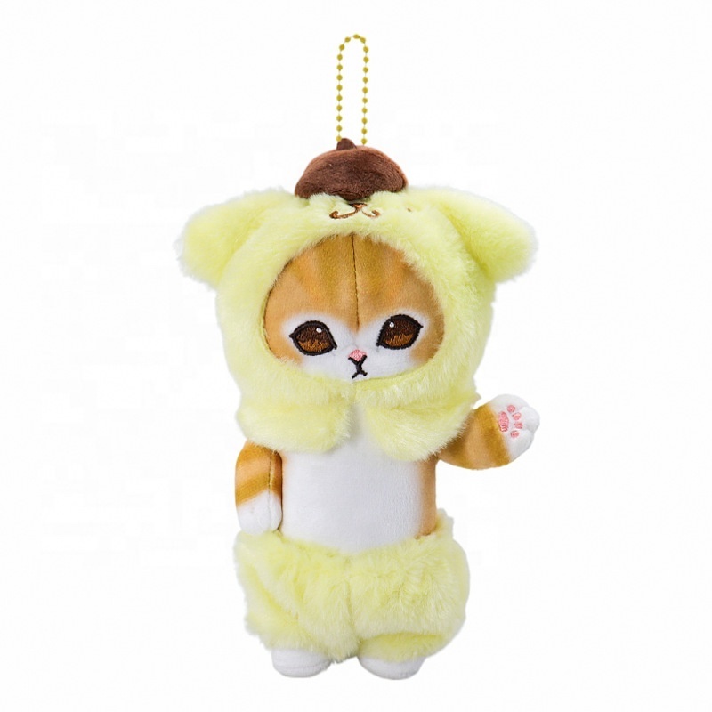 DL21052 Kawaii 18cm 6Styles Mofusands X Sanrios Hello Kitties Kuromis Bag Pendant Mofusands Cat Plush Toy