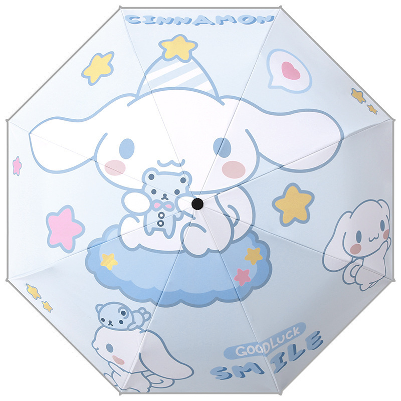 DL22310 Sanrioo Umbrella Kawaii Mymelody Kuromi Cinnamoroll Korean Cartoon Lady Sunshade Cute Girl Automatic Protective Umbrella