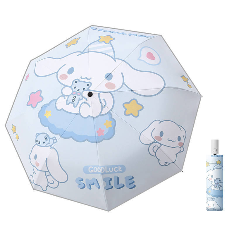 DL22310 Sanrioo Umbrella Kawaii Mymelody Kuromi Cinnamoroll Korean Cartoon Lady Sunshade Cute Girl Automatic Protective Umbrella