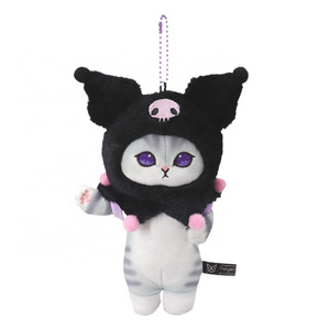 DL21050 Kawaii 18cm 6Styles Mofusands X Sanrios Hello Kitties Kuromis Bag Pendant Mofusands Cat Plush Toy