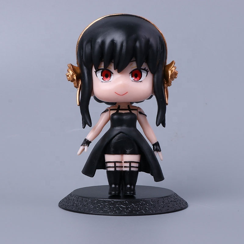 DL1198 Spy X Family Loid Yor Forger Anya Forger Chibi Anua Anime Figure with Base Anime Figure Model Toy for Kids 10cm