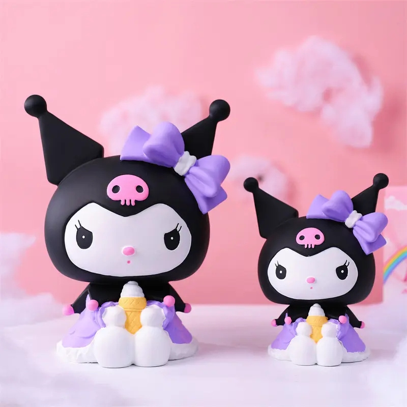 DOULUO New Kuromi Piggy Bank Cute Cartoon Anti-fall Home Decoration Gift Piggy Bank Mini Atm My Melody Coin Banks