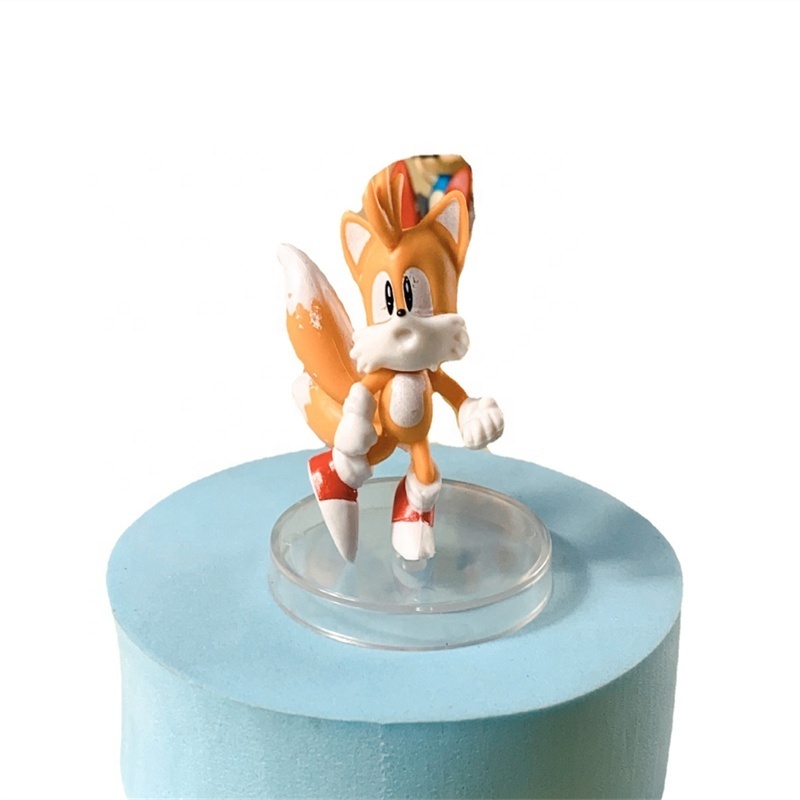 DL3402 6pcs/set 3D PVC Japanese Game Character Action Figure SONIC as Cake Decoration/Collectible Gifts for Friends in Birthday