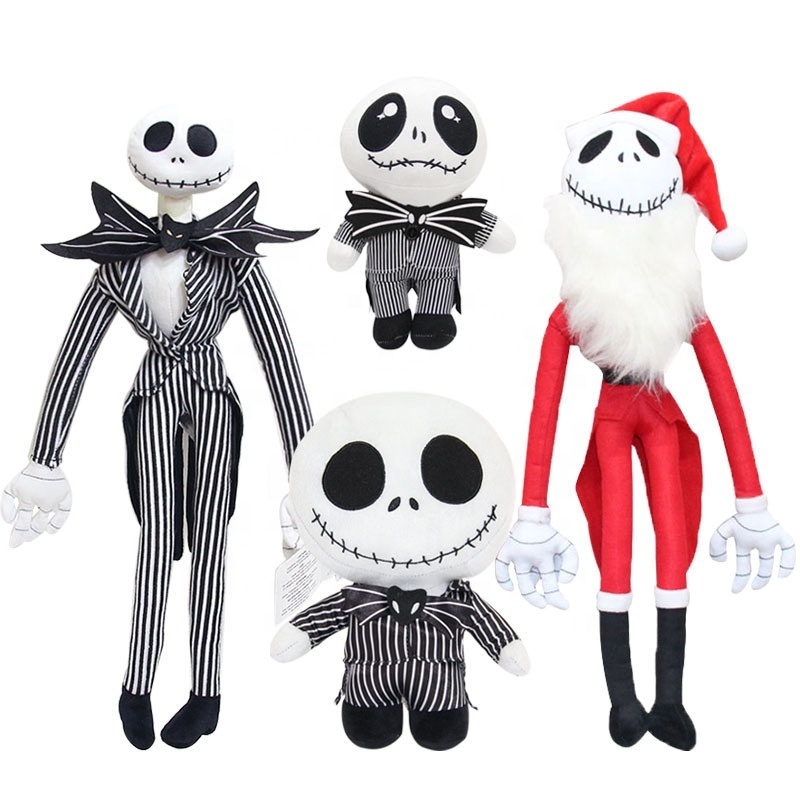 DL6997 The nightmare before christmas plush doll, Anime Jack Demon skull Plush Toy, Halloween Skeleton Stuffed Plush